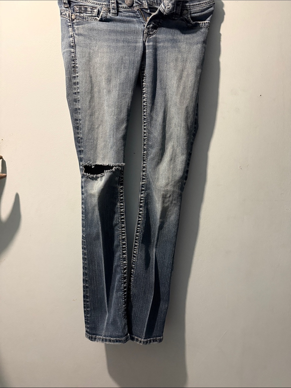 Silver Jeans Light Blue Ripped Skinny Jeans